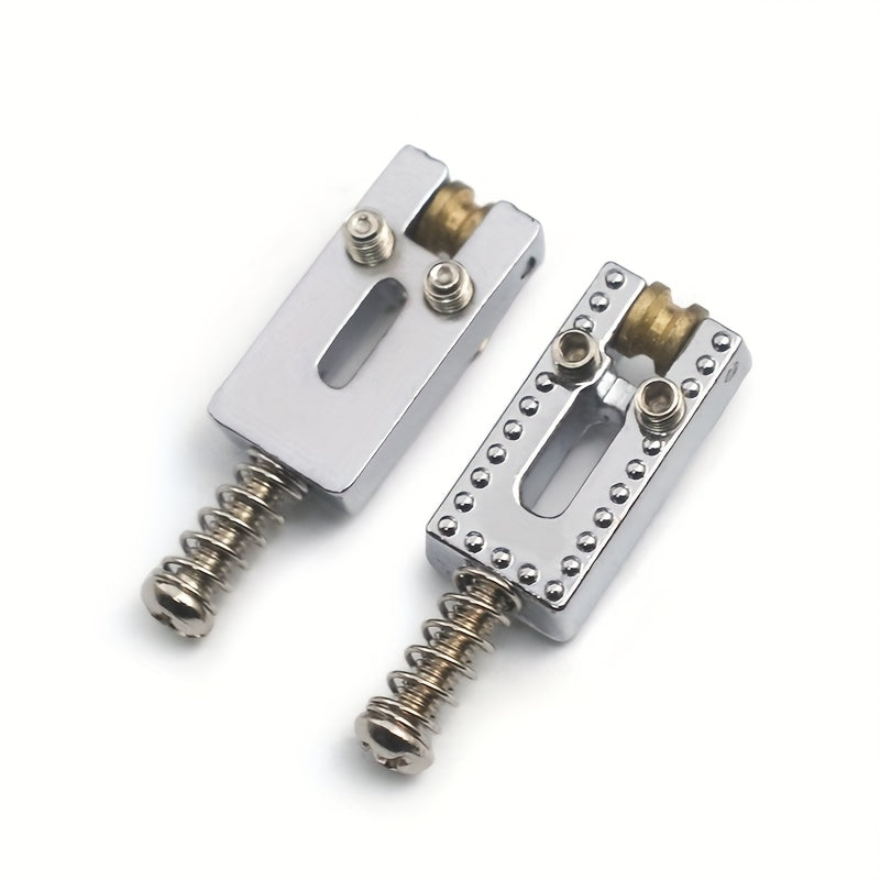 Electric Guitar Roller String Saddle 10. 5X21. 5Mm Single Coil Fixed Bridge String Saddle with a Golden Head