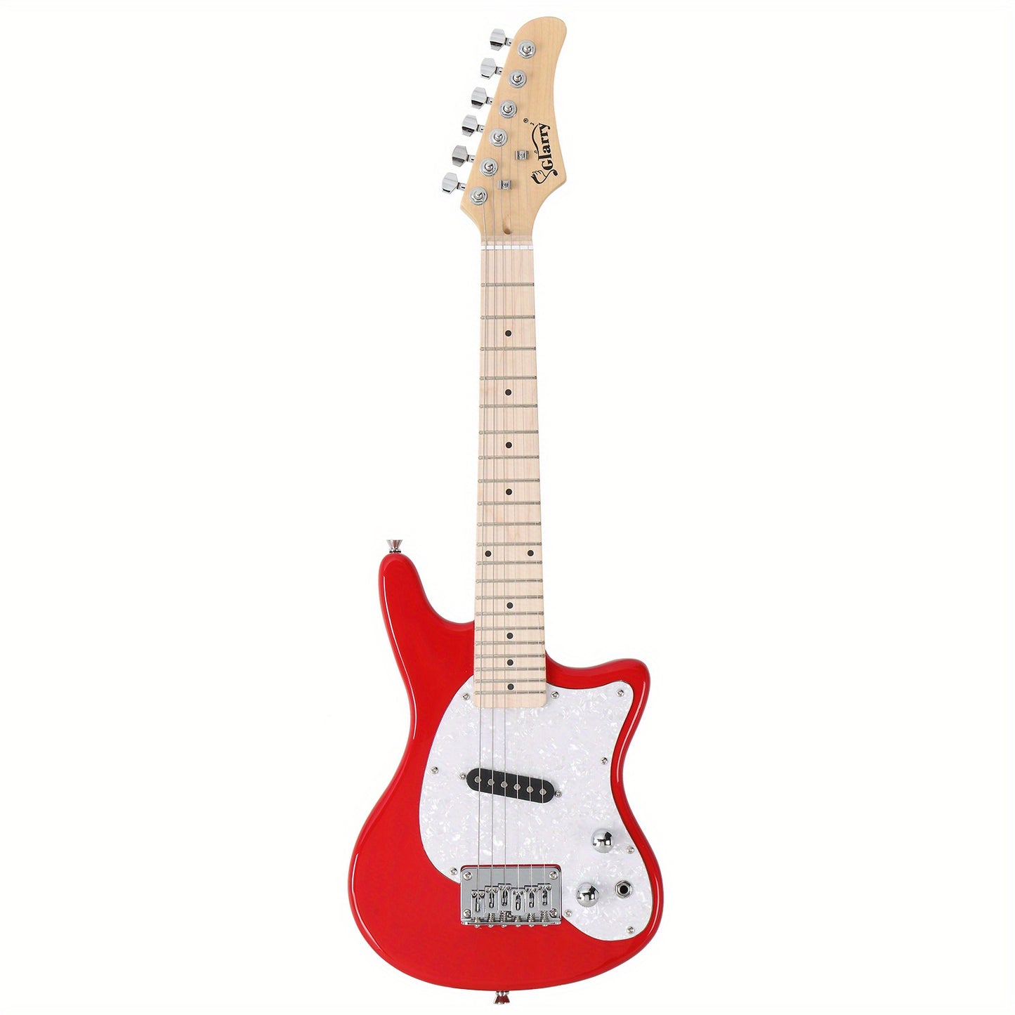 30in Maple Fingerboard Mini Electric Guitar Kit with 5W Amplifier Bag String Shoulder Strap Plectrum Cord Wrench Tool Red