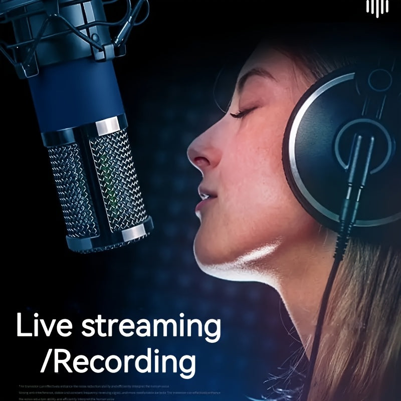 F22 Metal Condenser Microphone With XLR Connector, 48V Phantom Power, Plug-and-Play Operation. Excellent Studio Recording Performance. Ideal For Recording, Dubbing, Live Streaming, Karaoke, And Self-media Content. Low Noise Reduction, Stable Output