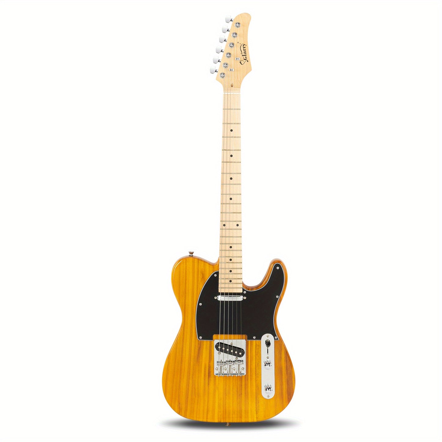 Solid-Body Electric Guitar with Single-Coil Pickup And Maple Fretboard; Features a Transparent Yellow End And Black Pickguard. Suitable for Beginners And Practice; Lightweight And Easy to Play; Suitable for Adults