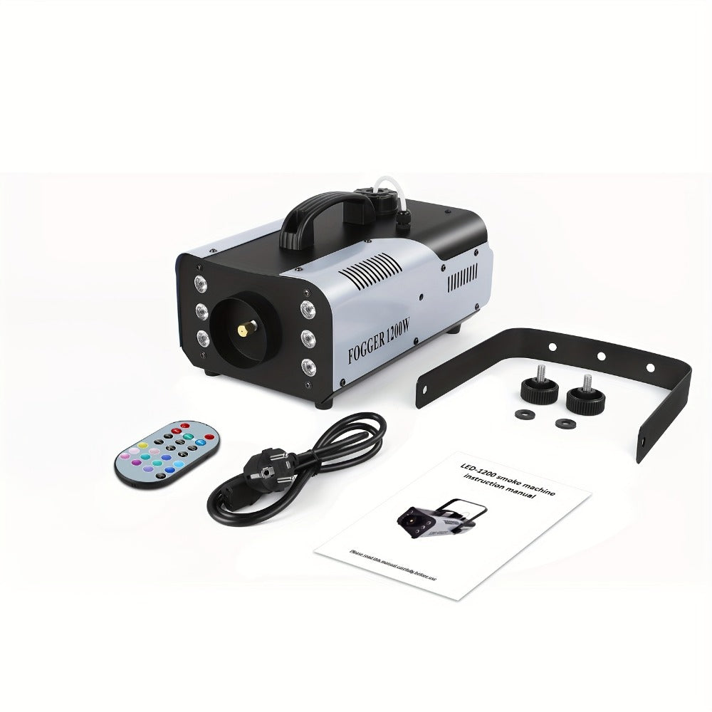 Stage Fog Machine, RGB, Remote Control, 1200W, LED for Stage and Party Lighting