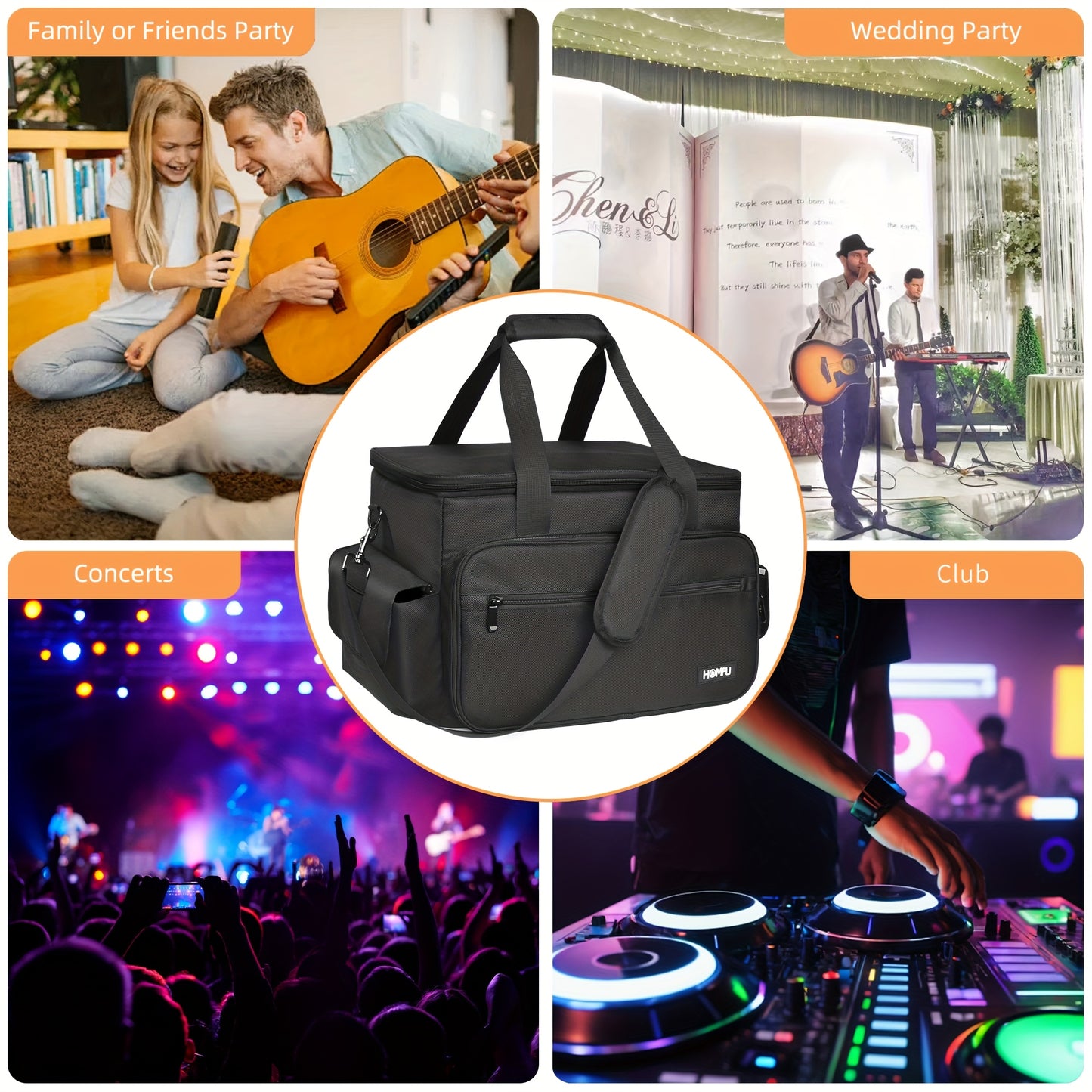 DJ High Capacity Band Equipment Bag - A DJ Gig Gear Bag Featuring Removable Padded Dividers at The Bottom, Designed for Organizing Cables, Usbs, And Additions for Musicians, Travel, And Sound Equipment