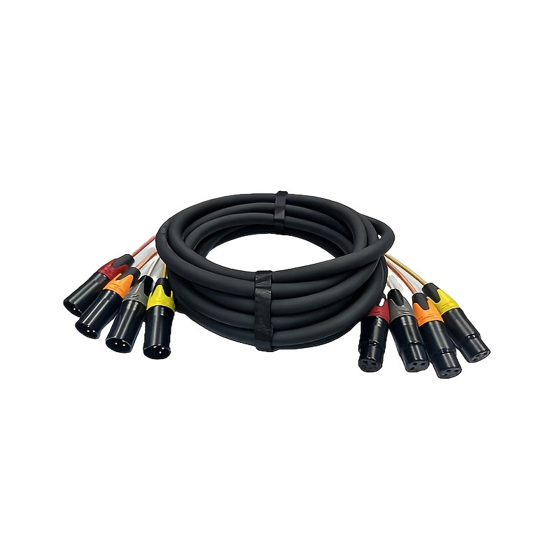 4-Channel XLR Snake Cable for Amplifiers, Speakers, Mixing Consoles, Microphones - 59.06in/1.5m