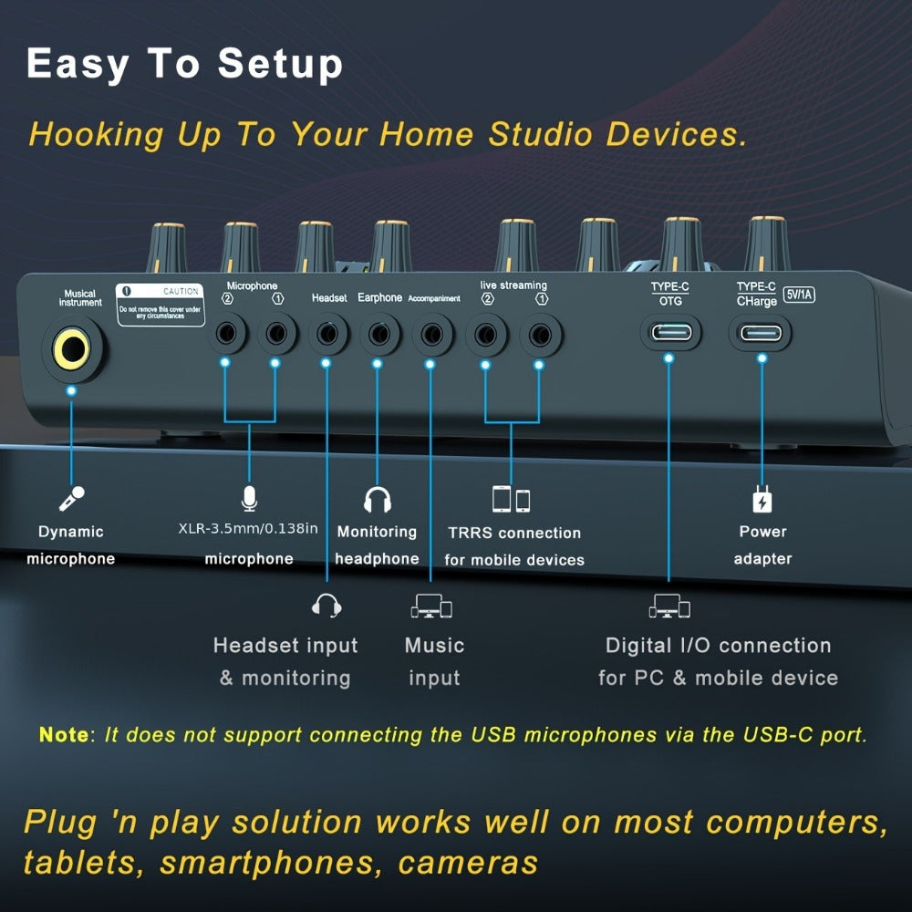 Portable Karaoke System, Condenser, Wireless, USB, Sound, Card, Professional for Parties
