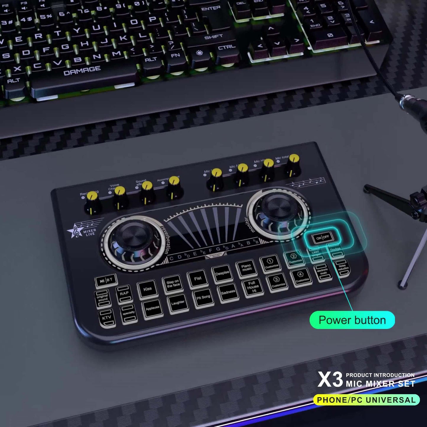 This Is a Professional Mixer And Sound Card X3, Ideal for Use with Laptops, Mobile Devices, Game Recording, Podcast Streaming, Internet Influencers, Hosts, Live Broadcasts