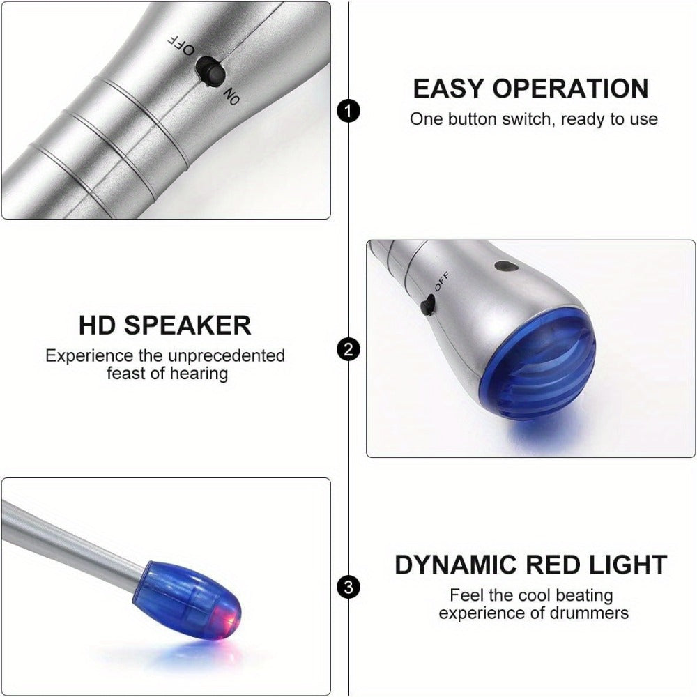 Electronic Air Drumsticks with Sound, LED Tips and Volume Control