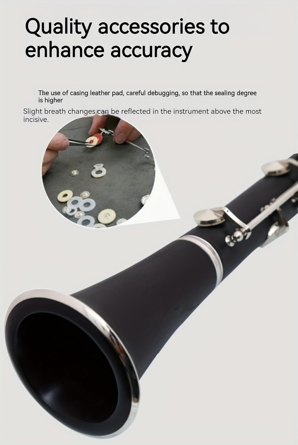 B-Flat Clarinet, HOGSN, 17-Key, Black for Lessons and Practice