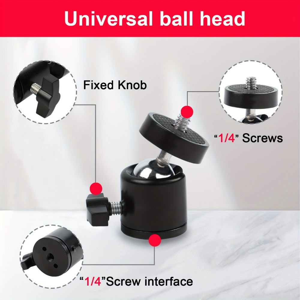 Microphone Boom Stand with 360-Degree Ball Head, XLR Port and Dual Clips