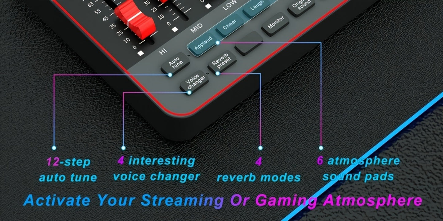 USB Audio Interface, Adjustable, USB, Podcast, Equipment for Recording and Streaming