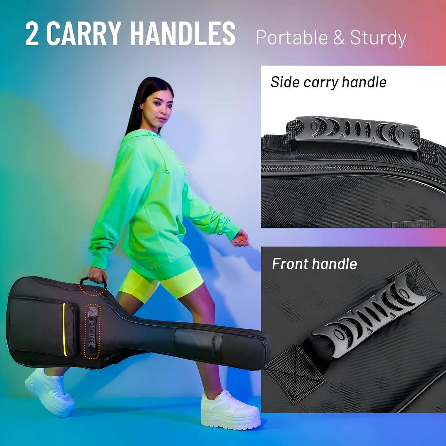 38 39 40 41 Inch Guitar Backpack Acoustic Guitar Bag 0.3 Inch Thick Padding Dual Adjustable Shoulder Strap Guitar Case Gig Bag with Back Hanger Loop