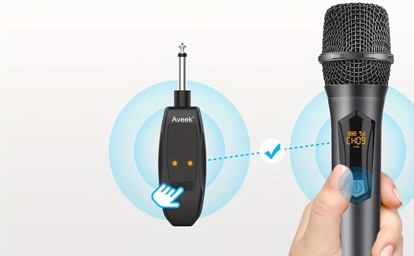 Recording Microphone, Rechargeable, 2.4 GHz Wireless, Wireless, Aveek for Recording