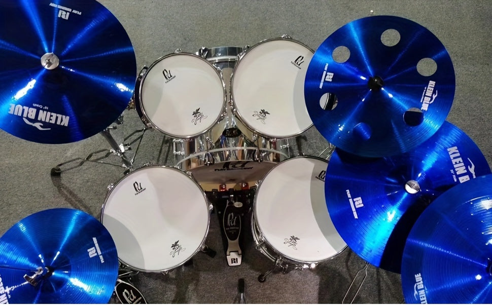PD Factory Wholesale Premium Alloy Cymbal Set, Blue/Red/Black, 7pcs Cymbal Pack, Holiday Gift