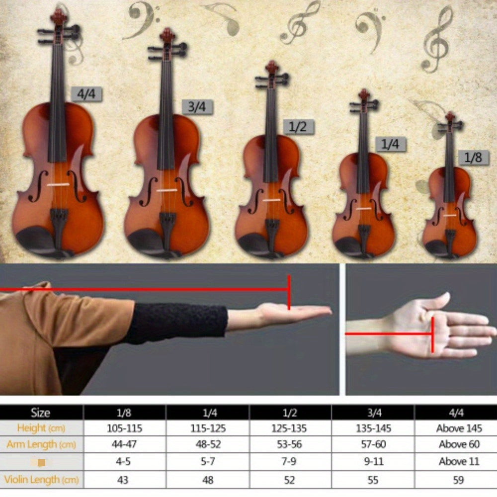 Glarry Solid Wood Acoustic Violin Fiddle, Premium Violin Set, Complete with Portable Carrying Case, Bow, String Set, Shoulder Rest, Easy-to-Follow Instructions, for All Experiance Level, Beginner, Gift for Music Lover, Classic Natural Color