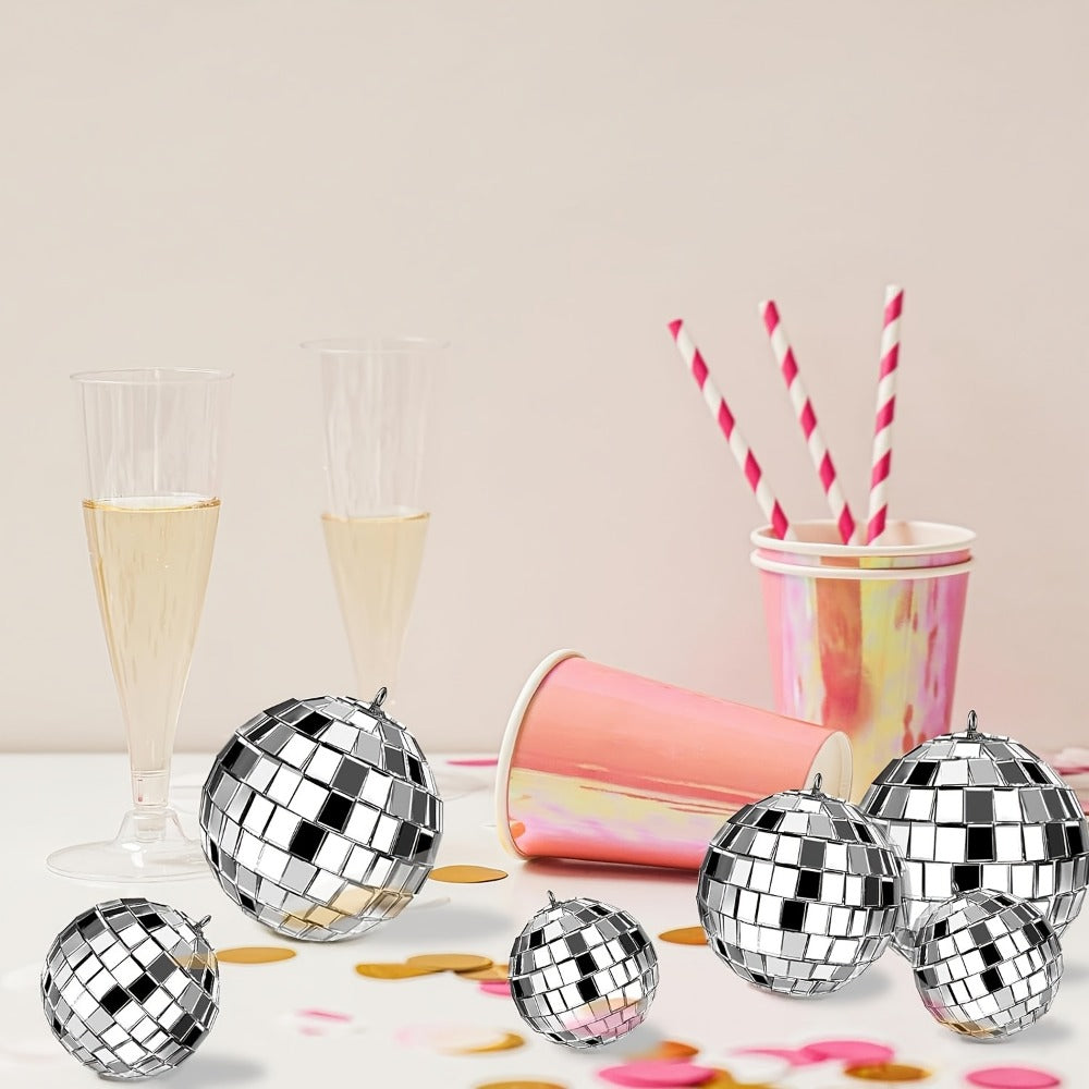 Disco Ball Decoration, 74pcs, Different, Sizes for Disco-Themed Parties