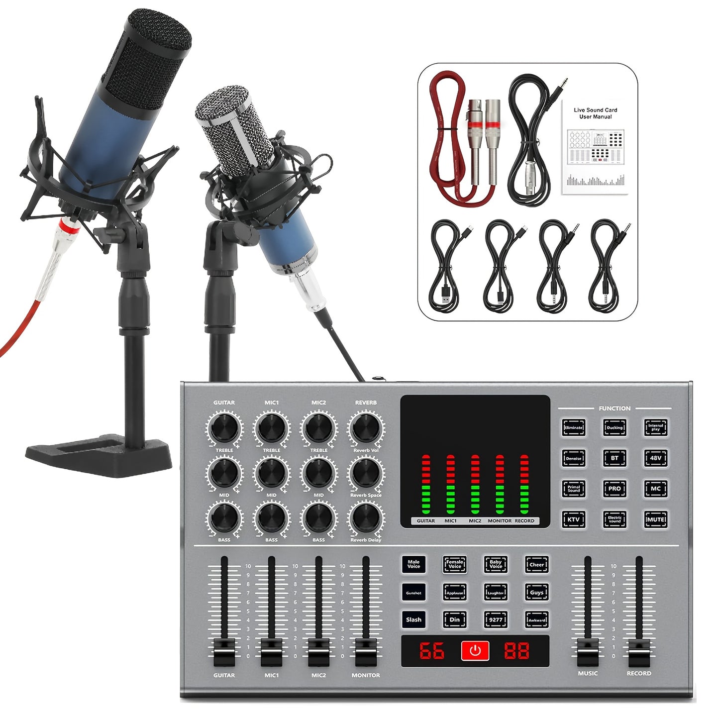 USB Audio Interface shown in the Y12+f11 dual microphone option
