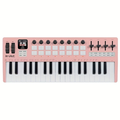 MIDI Keyboard Controller, Pure Black, Wireless, M-VAVE, SMK37PRO, Professional for Music
