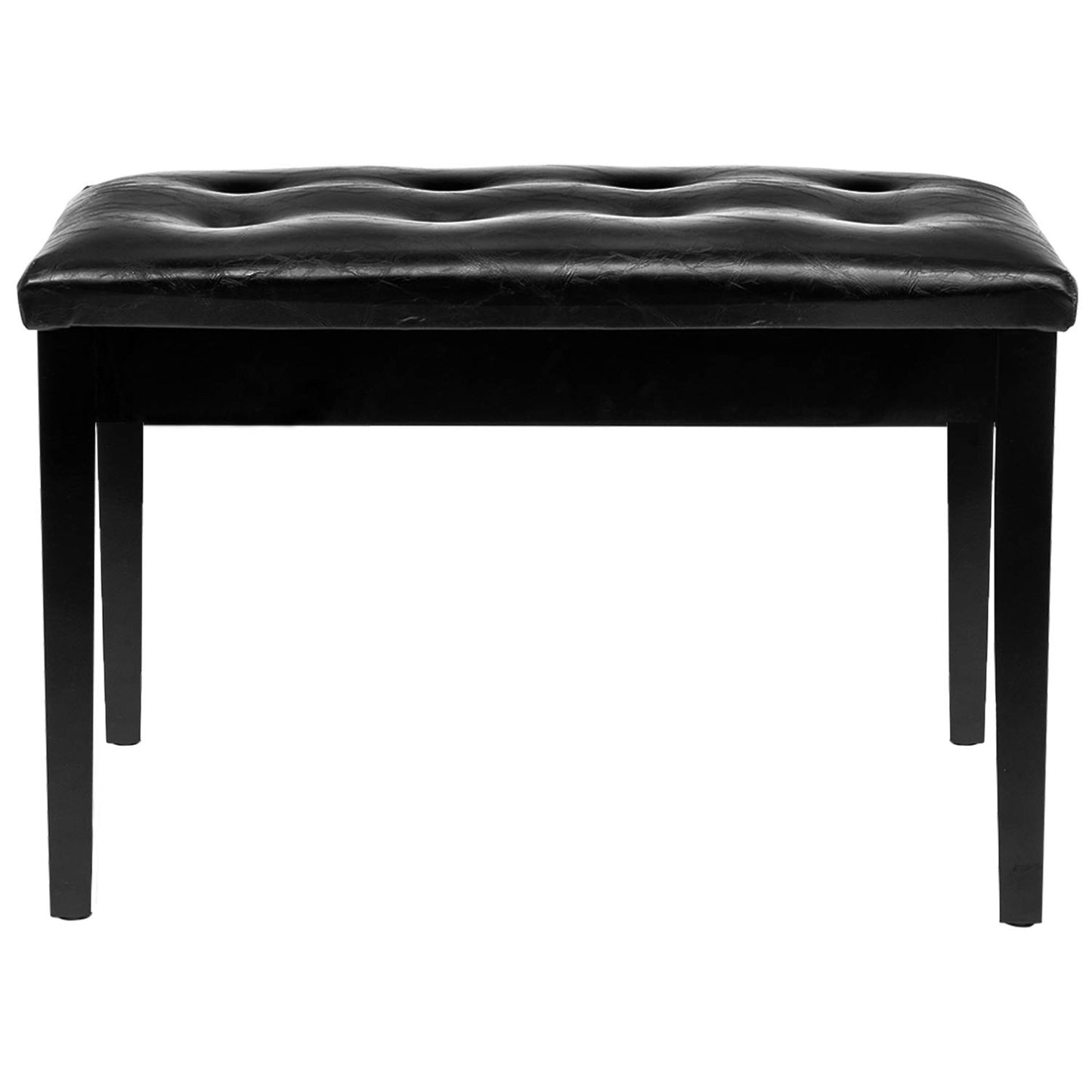 Bonnlo Wooden Double/Duet Piano Bench with Music Book Storage and Thick Cushion Faux Leather Padded Piano Stool Artist Duet Seat