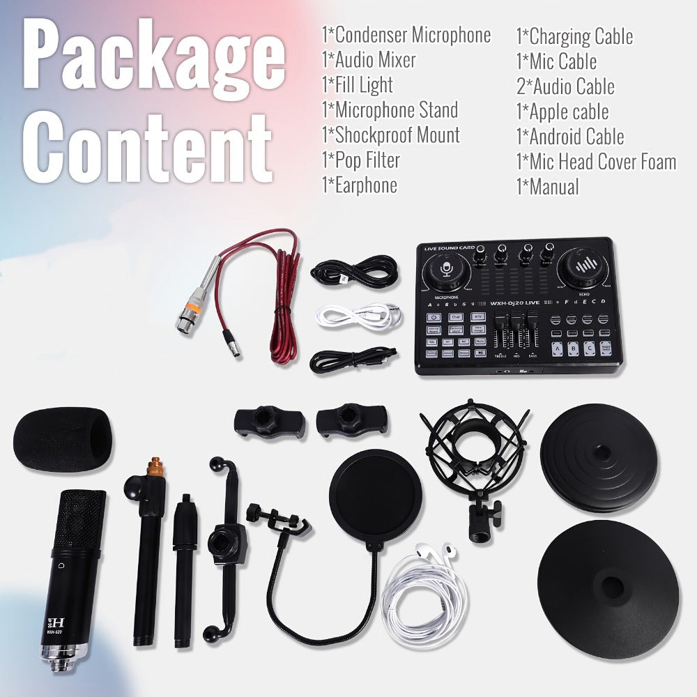 USB Audio Interface, 48 volts, Wireless, USB-C, Podcast, Equipment for Recording