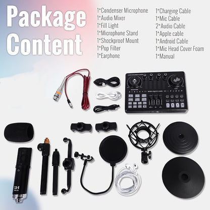 USB Audio Interface, 48 volts, Wireless, USB-C, Podcast, Equipment for Recording