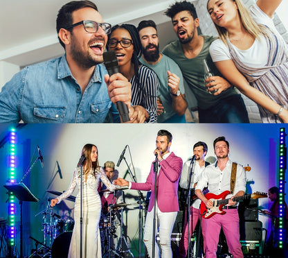 Cordless Dynamic Microphone System with Rechargeable Wireless Mics, Featuring an Auto-Connect Receiver, Lasting 10 Hours, And a Range of 100 Feet, Ideal for Karaoke, Parties, And Public Address Systems