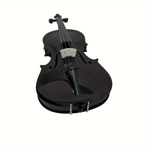 Silvio 4/4 Acoustic Violin, Complete Acoustic Violin Set for Adult Beginners Including Hard Case, Rosin, Shoulder Rest, Two Bows, Extra Strings, Mute, in Black