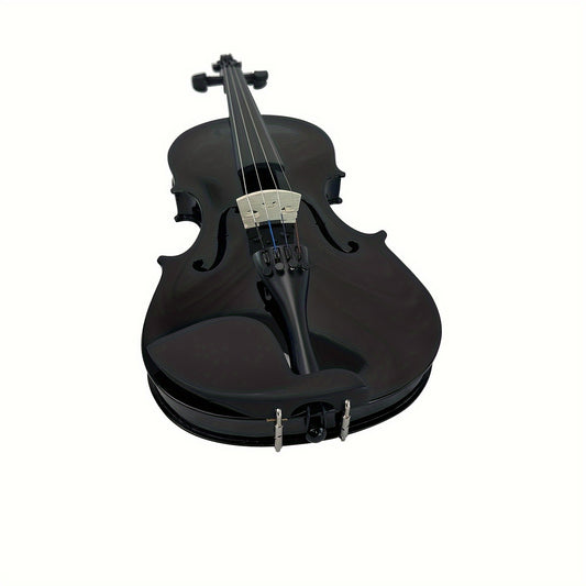 Silvio 4/4 Acoustic Violin, Complete Acoustic Violin Set for Adult Beginners Including Hard Case, Rosin, Shoulder Rest, Two Bows, Extra Strings, Mute, in Black