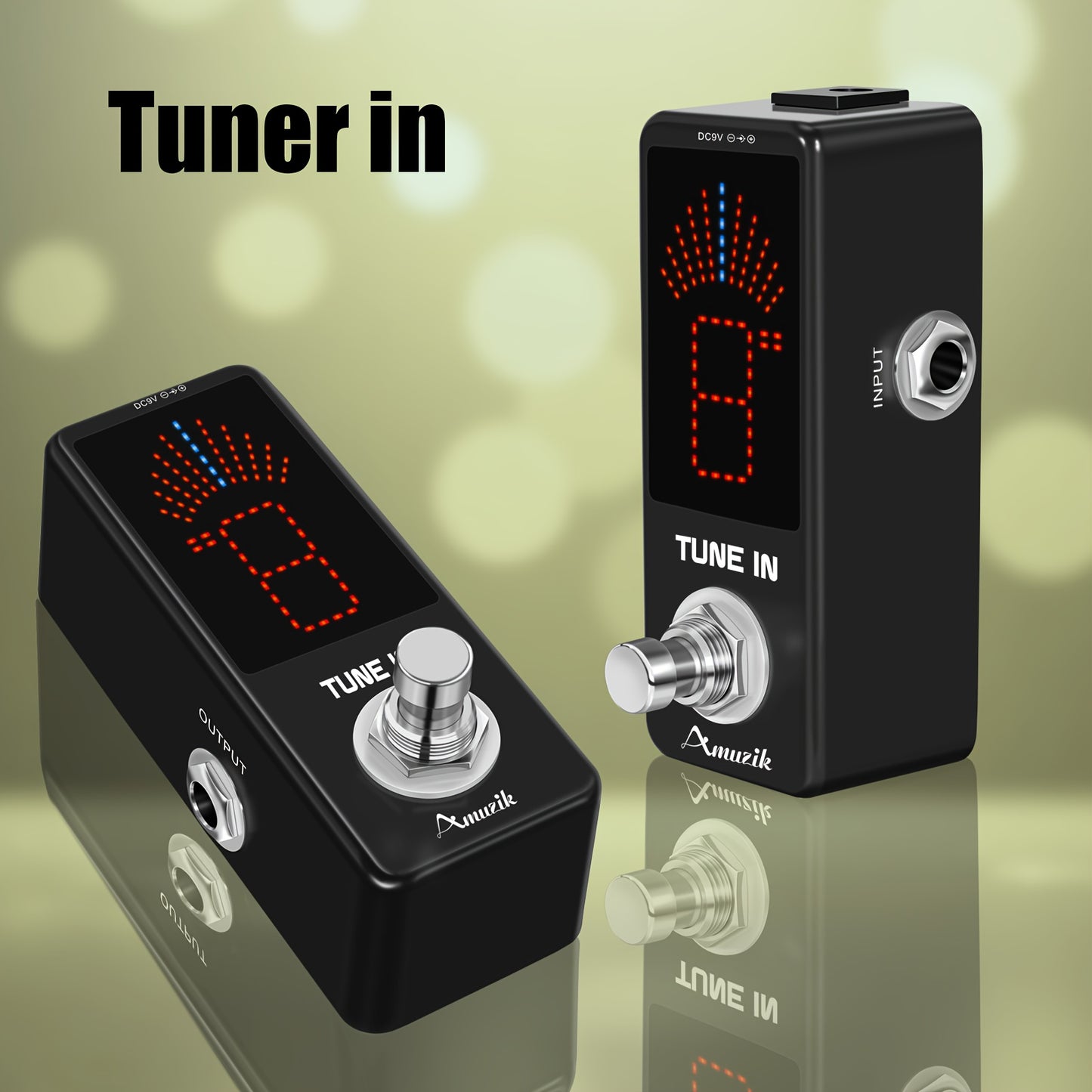 Guitar Tuner Pedal, Chromatic Guitar Tuner Pedal Fast And Accuate Tuner For High Precision + - 1 Cent With Pitch Indicator For Electric Guitar And Bass True Bypass, Note That The Power Supply Is Not Included.