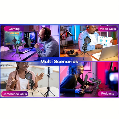 Recording Microphone, USB, USB-C, Capacitive, Portable for Recording and Streaming