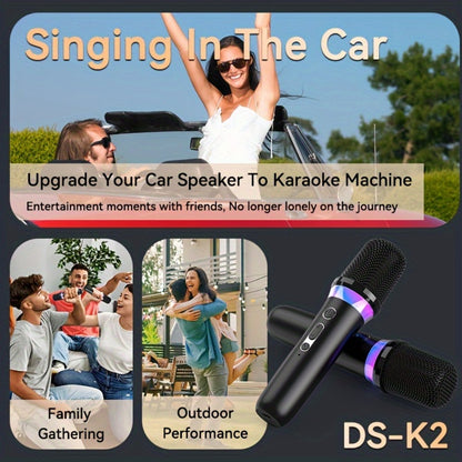 Portable Karaoke System, Stereo, RGB, Wireless, VAORLO, DS-K2, Machine for Parties