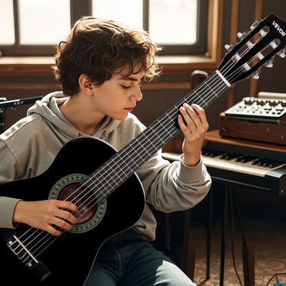 Acoustic Guitar, Black, VEVOR, Classical, Beginner for Lessons and Practice