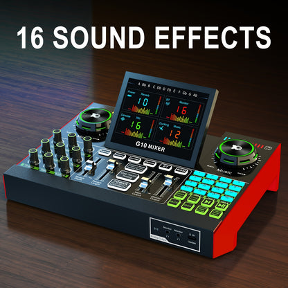 G10 Professional Podcast Influencer KOL Singing Gaming DJ Mixing Station Controller Equipment Studio Professional Recording Electronic Music Mixer Power Karaoke Machine Available Dynamic Condenser Wireless Microphone Portable Microfono