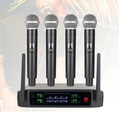 Recording Microphone, Wireless, Four-channel, Handheld for Recording and Streaming