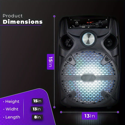 Portable PA Speaker, Rechargeable, Bluetooth, Wireless, 1100W, Subwoofer for Parties