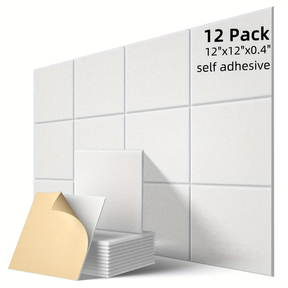 11.81x11.81inch Self-adhesive Felt 100% Polyester Sound Panels High Density, Soundproof Wall Panels For Home Studio