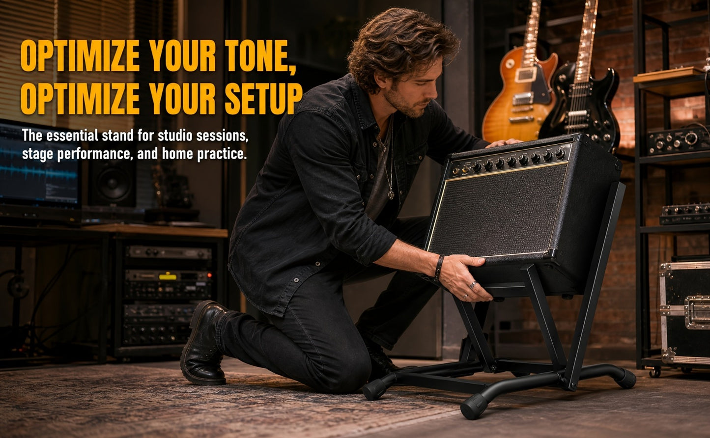 Guitar Stand, Foldable, Amp, Heavy, Duty for Holding And Displaying Guitars
