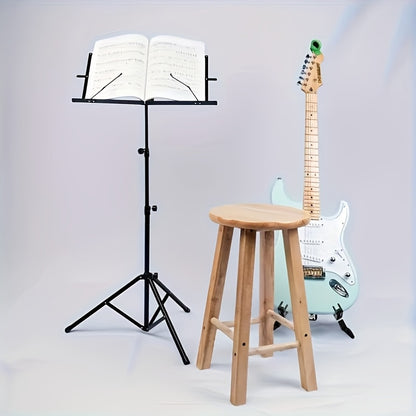2-in-1 Portable Folding Music Stand & Desktop Book Holder - Dual-Use Sheet Music Stand with Clip Holder & Carrying Bag Suitable for Musicians, Teachers, Students, for,, Concerts, Travel - Lightweight Compact for Sheet Music