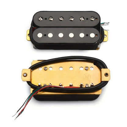 High-Performance Black Humbucker Electric Guitar Pickup Set with Coil Splitting - Dual Coil Design, 4-Conductor Cable, High Output (Neck: 7. 5K, Bridge: 15K)