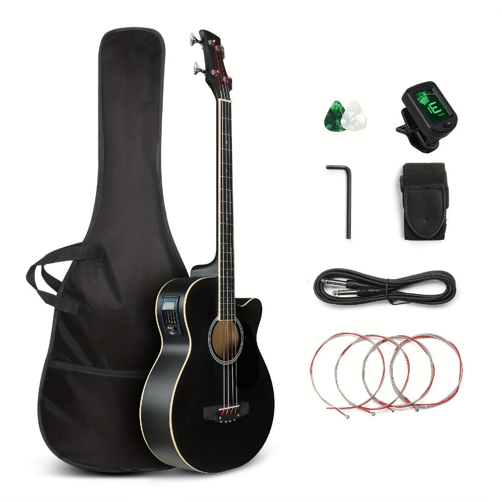 Acoustic Guitar, Black with AMP, Full Size, GLARRY, 44.5In, Full for Lessons and Practice
