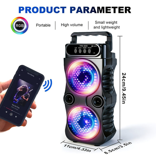 8800W Portable PA Wireless Speaker with RGB Lighting, Compact Subwoofer, And FM Radio; Supports Bt/Tws/Fm/Usb/Tf/Microphone Input; Perfect for House Parties, Holiday Gatherings, And Indoor Music And Dancing; Ideal Gift for JBL