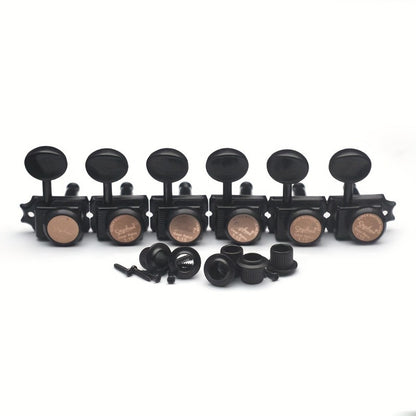 6-Inline Locking Guitar Tuners, 1:15 Ratio, Chrome or Gold Set
