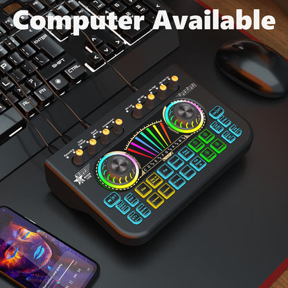 This Is a Professional Mixer And Sound Card X3, Ideal for Use with Laptops, Mobile Devices, Game Recording, Podcast Streaming, Internet Influencers, Hosts, Live Broadcasts