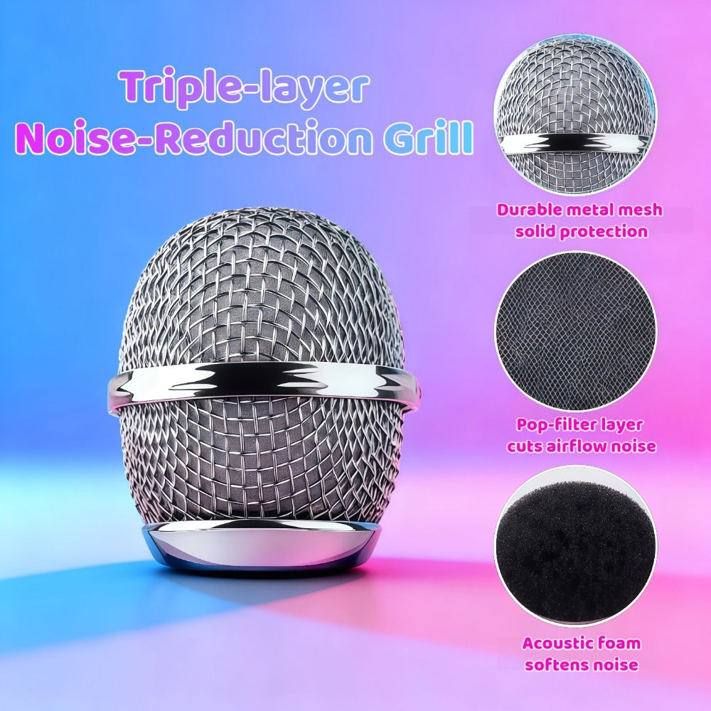 6-in-1 Wireless Karaoke Microphone Speaker with LED Lights and TWS