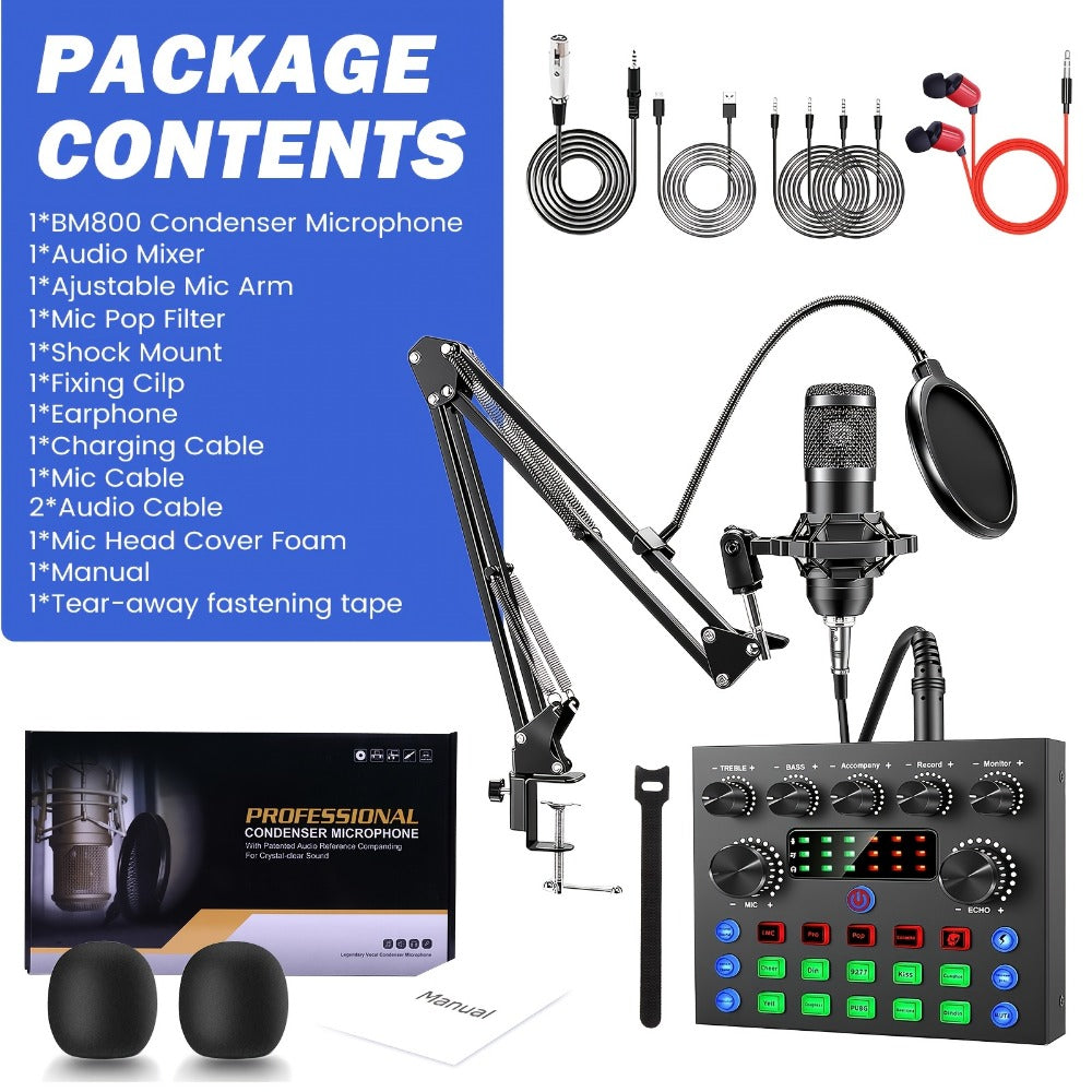 Audio Mixer, Portable, Condenser, Recording, Kit for Live Sound