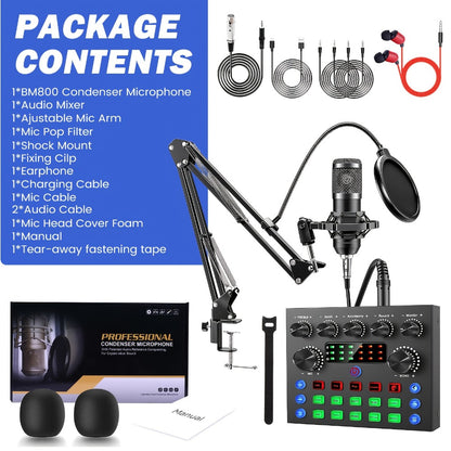 Audio Mixer, Portable, Condenser, Recording, Kit for Live Sound