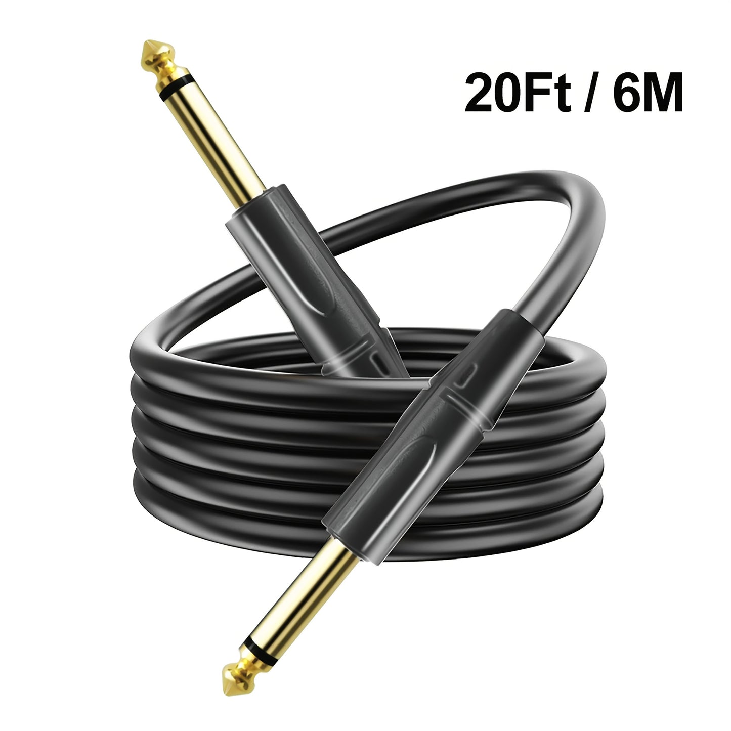 [Pro Audio Guitar Cable] 10ft/20ft/33ft Guitar Cable | 1/4 Instrument Cable for Electric Bass Guitar, Electric Mandolin, Pro Audio