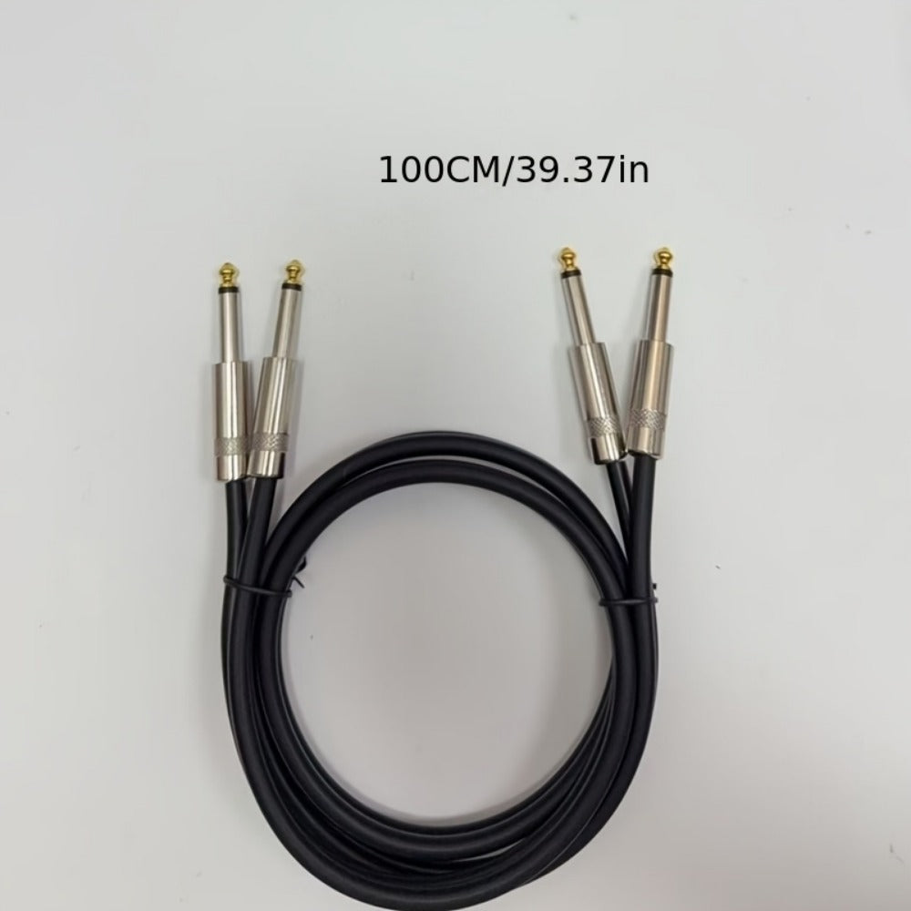 Dual 1/4-Inch TS Audio Cable for Speakers, Amplifiers, Mixers and Recorders