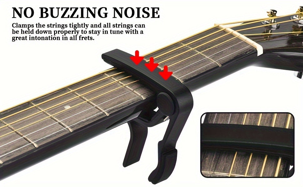 Guitar Tuner, Guitar Accessories and Picks, Guitar Capo, Capo for Acoustic Guitar, Bass, Free Buzzer Sound, Guitar Tuner Clamp for Guitar, Violin, Bass, Ukulele