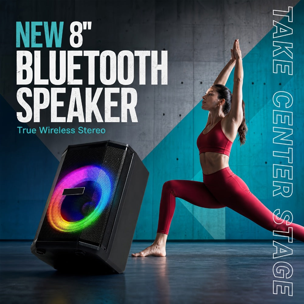 Portable PA Speaker, Sound Activated, Remote Control, Wireless for Parties and Karaoke