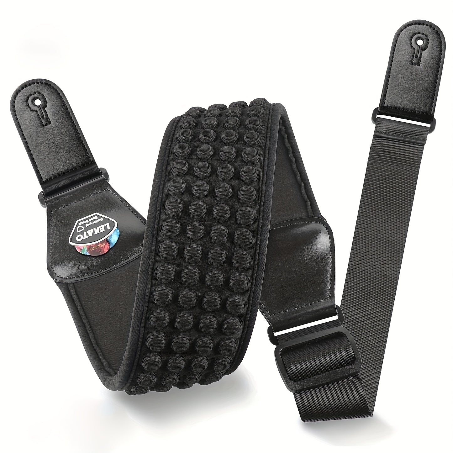 LGS-5 3 Inch Wide Guitar Bass Strap with 3D Sponge Filling Adjustable Length From 45" to 55"