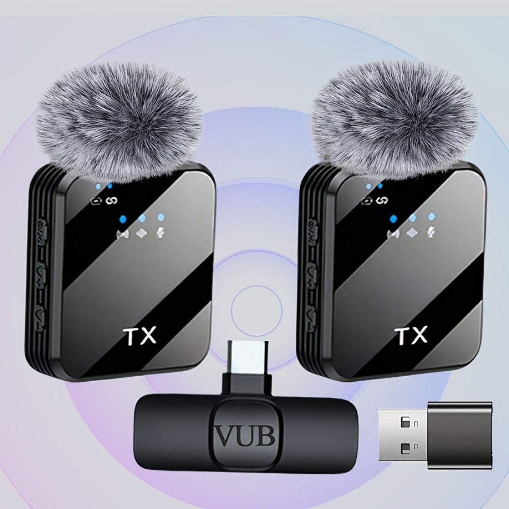 Recording Microphone, Condenser, Wireless, USB-C, Professional, Lavalier for Recording